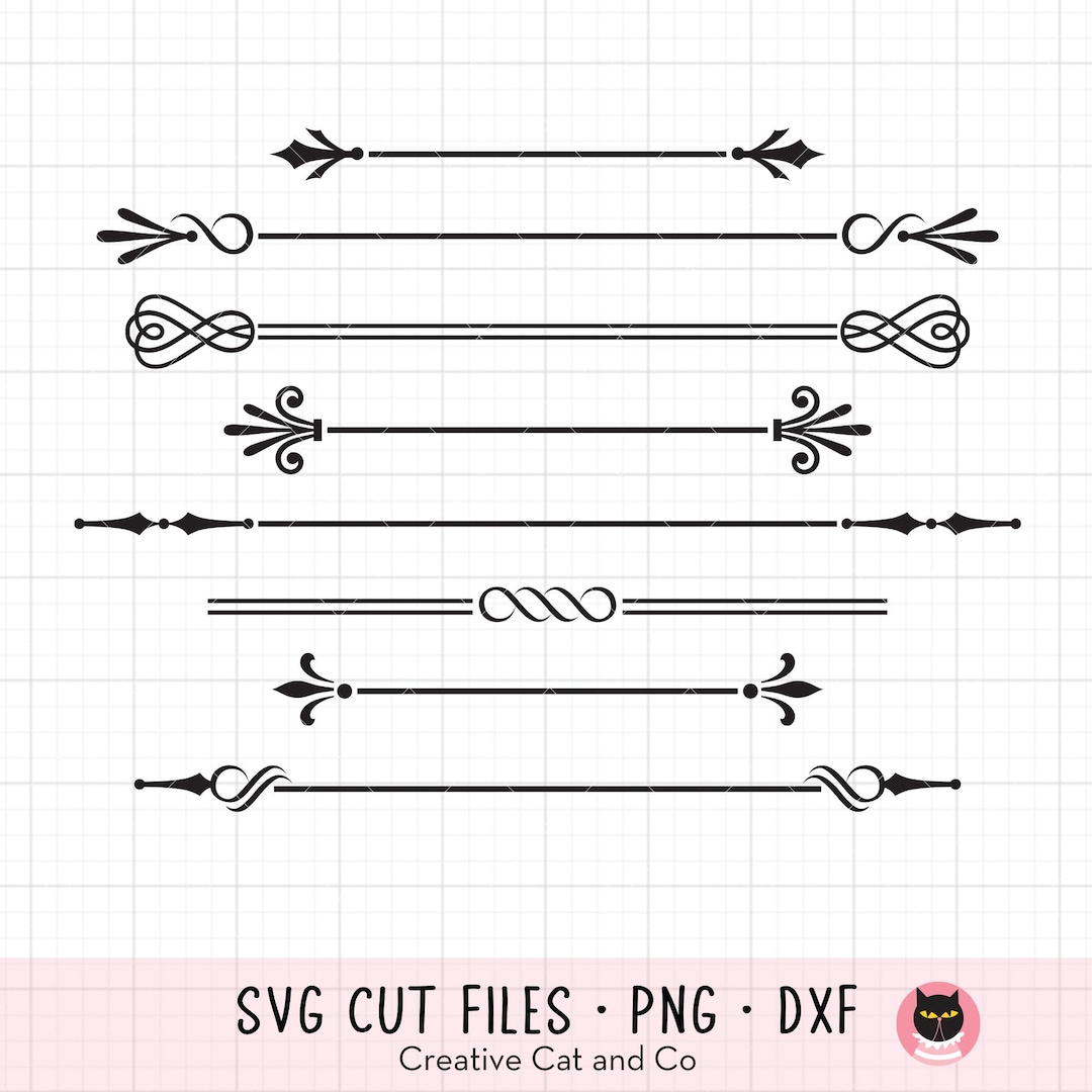 Dividers Borders SVG PNG DXF, Decorative Text Dividers, Frame Borders ...