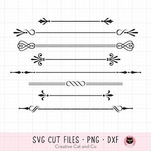 仕切り枠 SVG DXF、装飾的なテキスト仕切り、フレーム枠 SVG DXF カットファイル、Cricut および Silhouette、商用利用