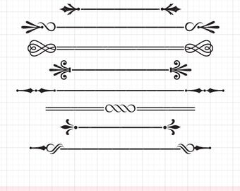 Dividers Borders SVG PNG DXF, Decorative text dividers, frame borders svg dxf Cut Files for Cricut and Silhouette, Commercial Use