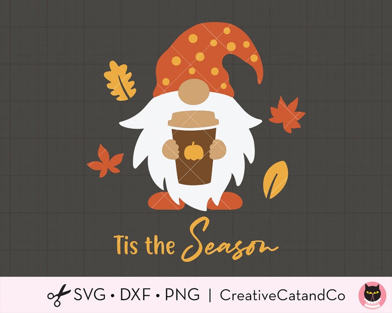 Download Fall Gnome SVG with Pumpkin Spice Latte Cute Coffee Lover ...