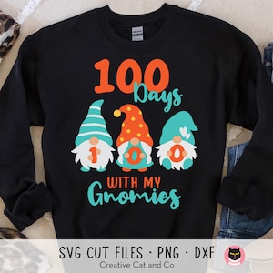 100 Days with My Gnomies Svg, Png, 100 Days of School Svg, Teacher Shirt Design, Gnomes, Svg, Dxf, Cut File, Cricut, Silhouette