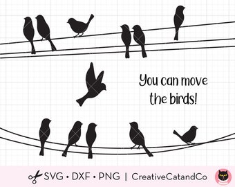 Birds on Wires SVG DXF Birds on a Wire SVG Birds on Wire - Etsy