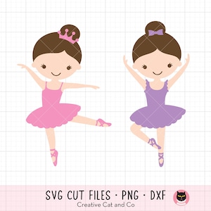 Ballet Dancer SVG PNG DXF Ballerina svg dxf Files for Cricut or Silhouette Little Dancer, Cute Dancer, Princess Ballerina, svg dxf Cut file