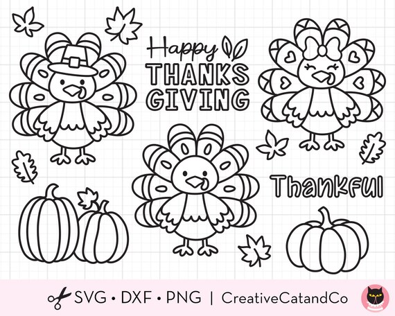 Fall Thanksgiving Turkey Outline Svg Png Clipart Outlined - Etsy Ireland