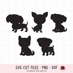 Dog Silhouette SVG DXF Files for Cricut and Silhouette Puppy Silhouette SVG Cute Dog Silhouette Cut File svg dxf png