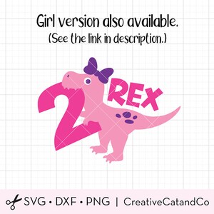 Two Rex SVG Two Rex Boy Birthday Dinosaur Svg Clipart 2nd birthday 2 Year Old Boy Birthday Dinosaur T Shirt Svg Dxf Cut Files for Cricut image 3