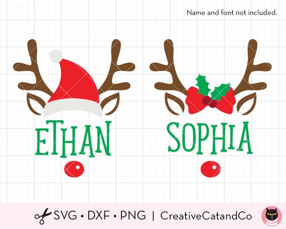 Download Reindeer SVG DXF Christmas Reindeer Face with Santa Hat ...