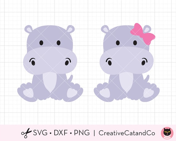 Download Hippo Svg Cute Boy And Girl Hippo Cut Files Baby Hippo With Etsy