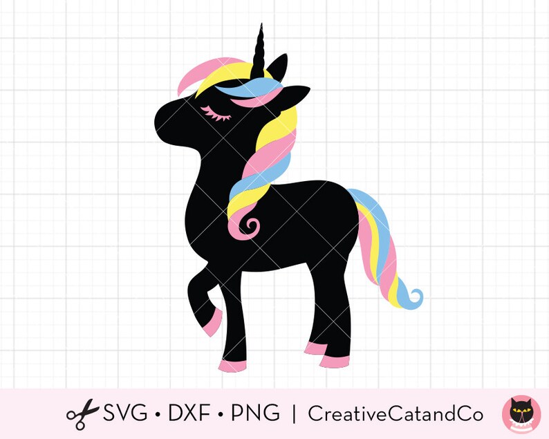 Download Unicorn Silhouette SVG DXF File for Cricut Cute Black ...