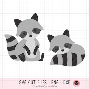 Raccoon SVG PNG DXF Files for Cricut and Silhouette, Cute Raccoon Clipart, Sleeping Raccoon Cut File Clip Art, Commercial Use