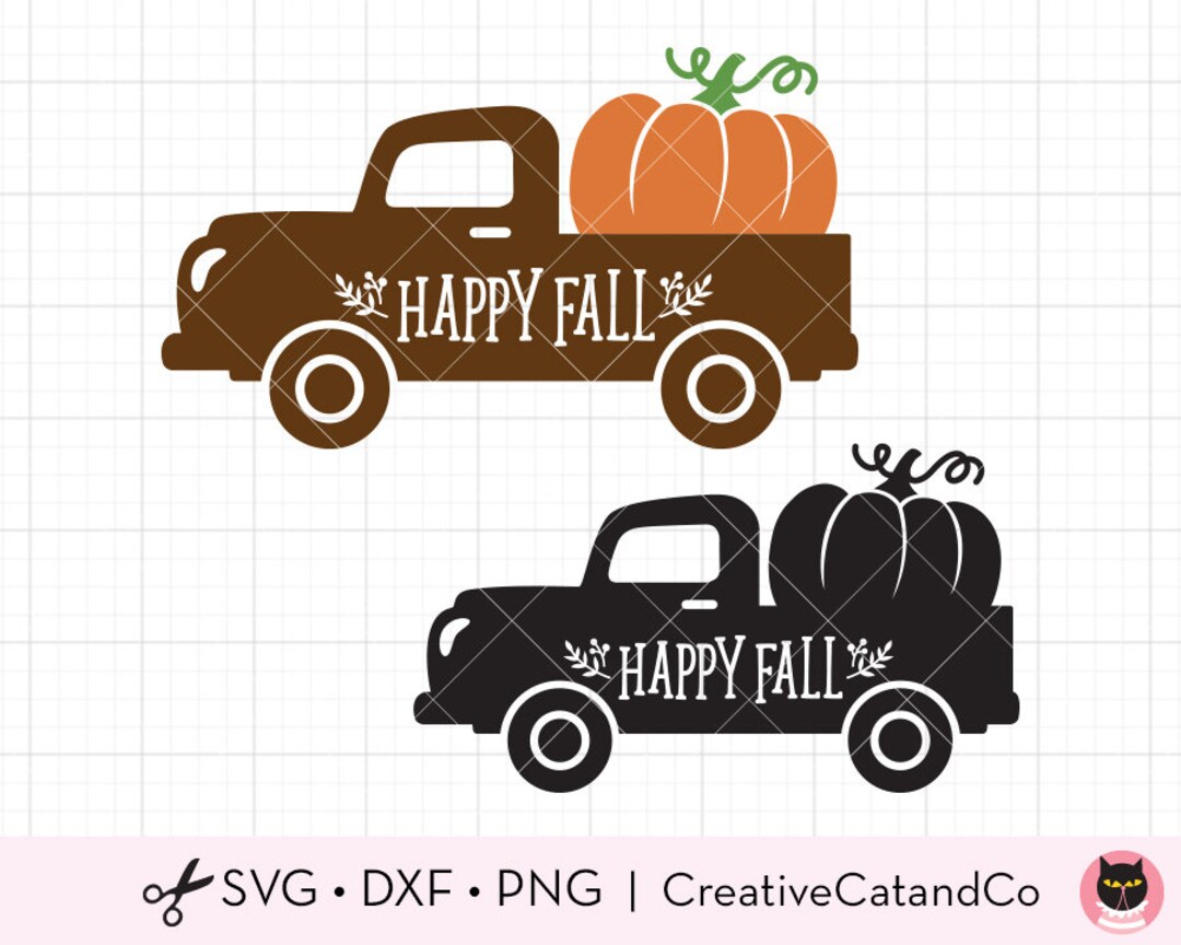 Fall SVG Autumn Truck SVG DXF Files for Cricut or Silhouette Fall