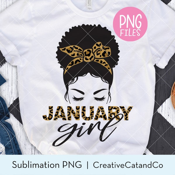 January Girl, Black Girl Birthday, PNG Clipart, Black Woman Birthday, January Queen Clip Art, January Birthday, Sublimation, PNG File