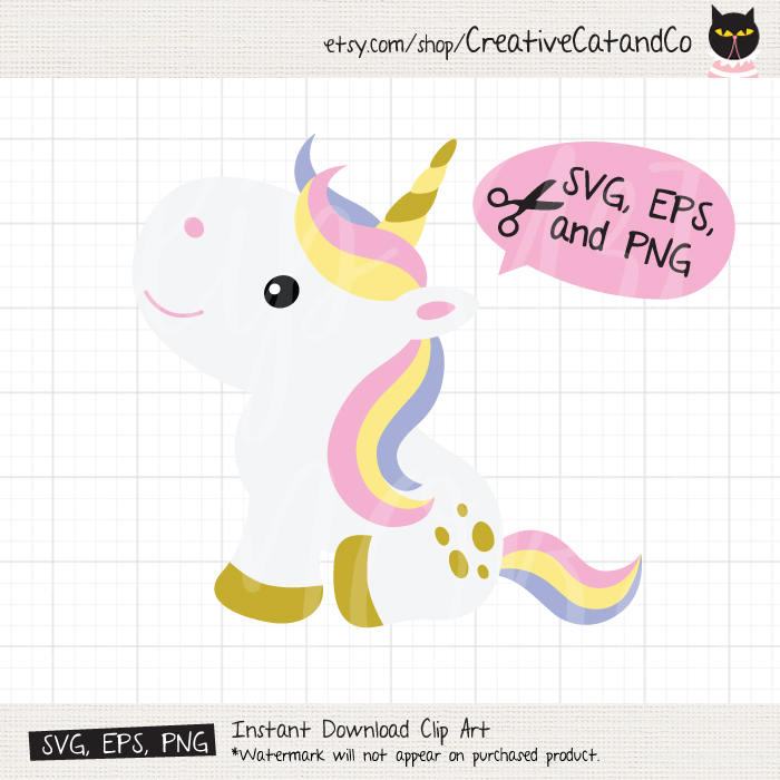Download Unicorn SVG Files for Cricut or Silhouette Cute White ...