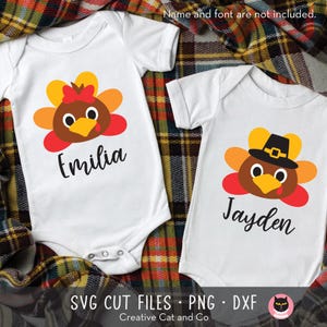 Little Thanksgiving Türkei SVG PNG, Baby Jungen und Mädchen Gesicht Clip Art, Kinder Thanksgiving Bild, Cricut Cut Dateien