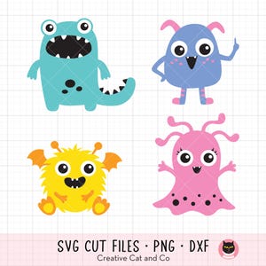Niedliche Monster SVG DXF kleine Monster-Dateien für Cricut oder Silhouette lustige lustige Monster svg dxf geschnitten Datei Clipart Clip Art