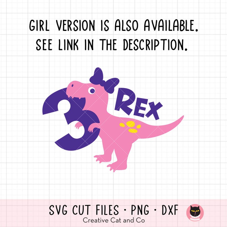 Tre Rex SVG PNG, 3 Rex Svg, 3-årsdag Svg, T Rex dinosaurie tre år gammal pojke födelsedag T-shirt DXF Cut-filer för Cricut bild 3