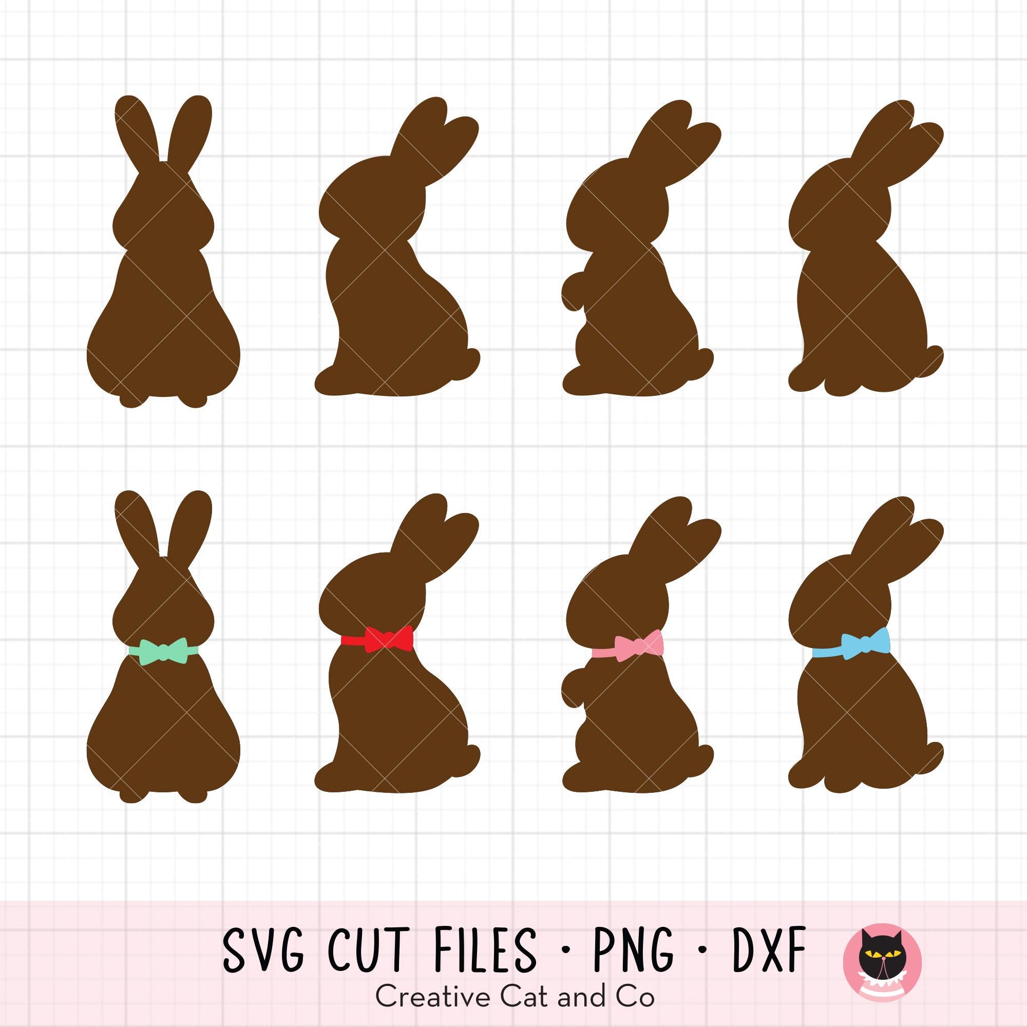 Easter Chocolate Bunny SVG PNG DXF Bundle | Cute Bunny Candy Cut Files ...
