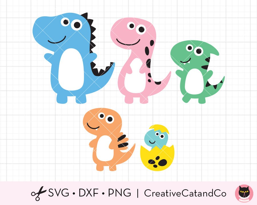 Download Dinosaur Family SVG DXF Files for Cricut Cute Dino Cut ...