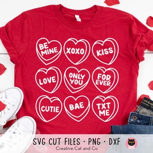 Valentine Candy Hearts Outline Svg Png, Bundle, Clipart, Valentine’s Day Svg, Kid Valentines Svg, Black and White Candy Hearts Clipart, Svg