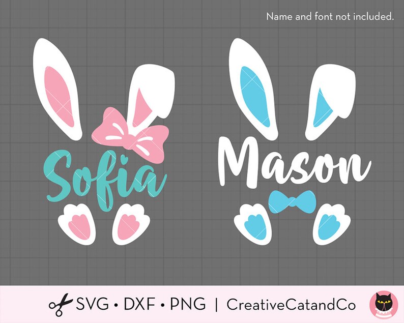 Easter Bunny SVG Rabbit Ears Girl Boy Easter Bunny Split image 1. Back to s...