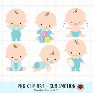 Słodki chłopczyk PNG Clipart, Urocza ilustracja dziecka, Zaproszenie na baby shower i ogłoszenie, Pełzanie, płacz i butelka mleka dla dziecka