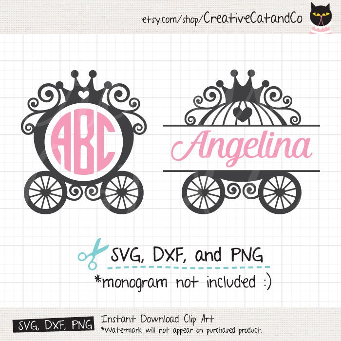 Download Princess Monogram SVG DXF Princess Monogram Frame SVG ...