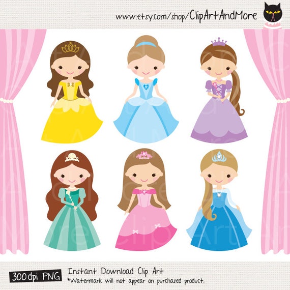 Items similar to Princess Clipart Princess Clip Art Fairytale Clipart ...