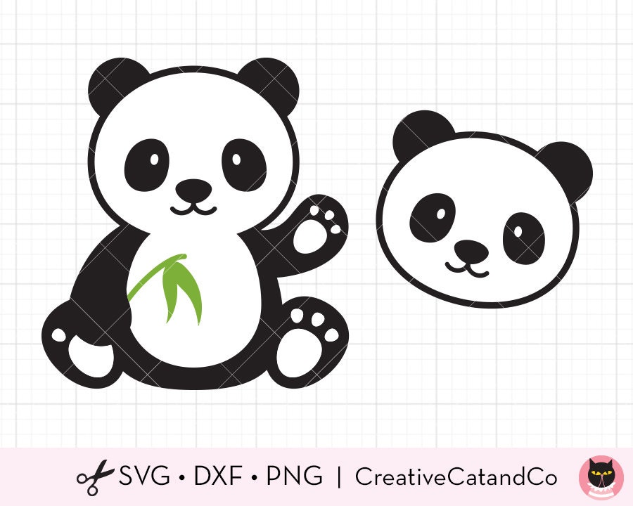 Download Panda SVG Cute Panda SVG DXF Baby Panda holding bamboo ...