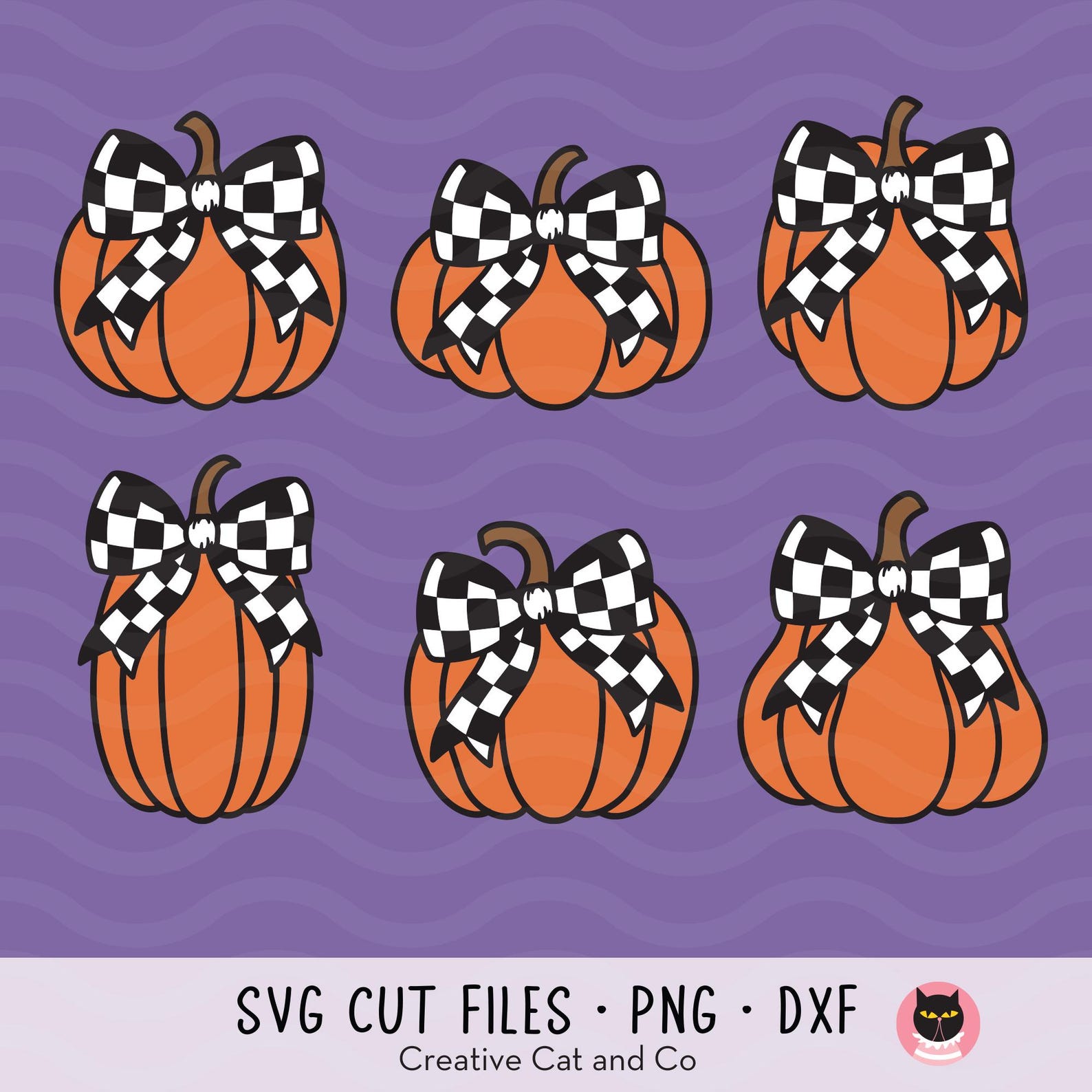 Pumpkin With Checkered Plaid Bow Svg, Png, Fall Thanksgiving Plaid ...