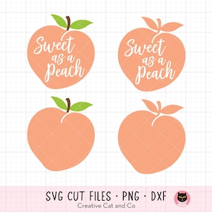 Peach SVG DXF Files for Cricut  Sweet as a Peach Silhouette svg dxf Cute Georgia Peach Silhouette svg dxf Cut File Clip Art Commercial Use
