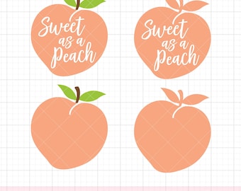 Peach SVG PNG DXF Files for Cricut  Sweet as a Peach Silhouette svg dxf Cute Georgia Peach Silhouette Cut File Clip Art Commercial Use