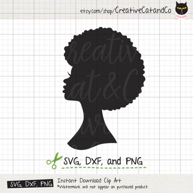 Afro Woman SVG DXF African American Black Woman Lady with ...