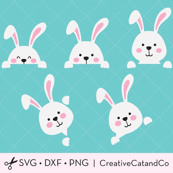 Peeking Easter Bunny Svg, Cute Bunny, Hide and Seek, Happy Easter, Kid Easter, Peekaboo, Bunny Rabbit, Svg, Png, Dxf, Cut File, Clipart