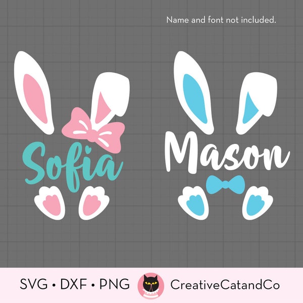 Easter Bunny SVG Rabbit Ears Girl Boy Easter Bunny Split Monogram Kid Easter Shirt Design Svg Dxf Cut Files for Cricut and Silhouette