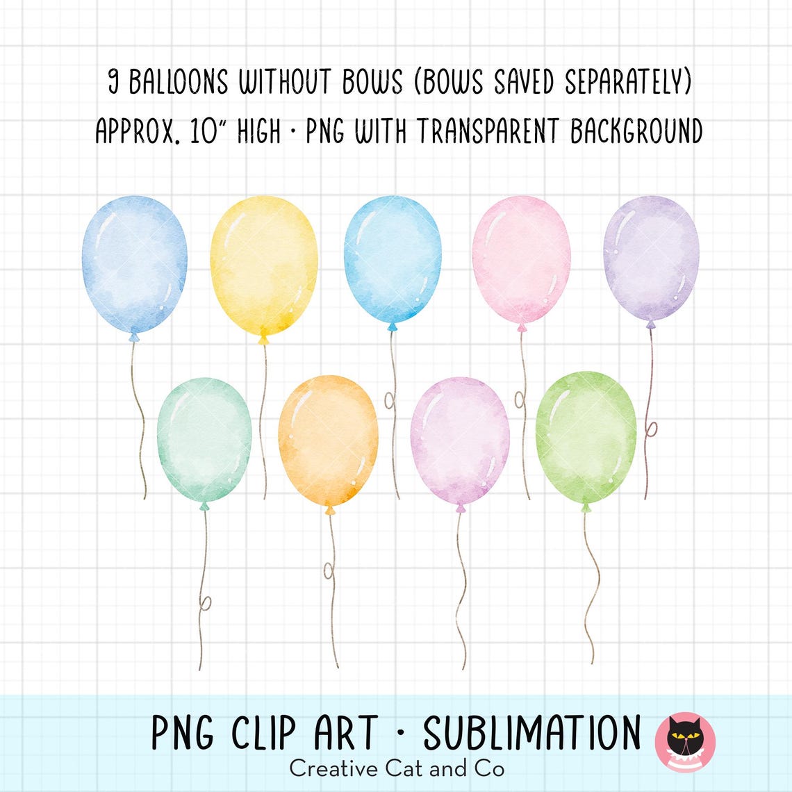 Watercolor Pastel Balloons PNG Clipart, Party Balloons With Bows PNG ...