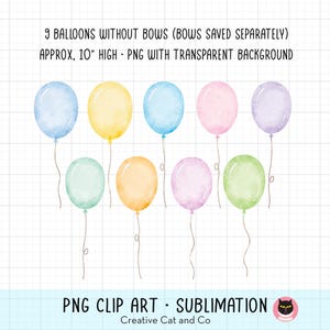 Watercolor Pastel Balloons PNG Clipart, Party Balloons With Bows PNG ...