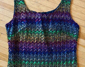 rainbow sequin tops