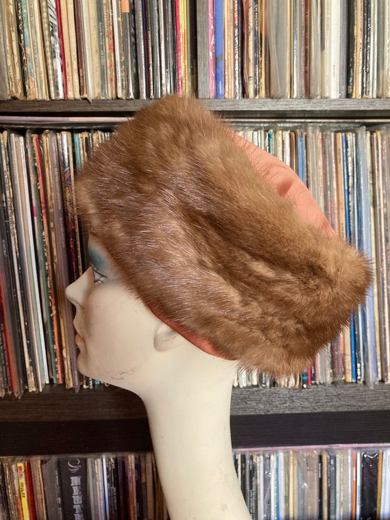 Vintage 60s Winkelman’s Mink & Satin Fur Hat / 60… - image 4