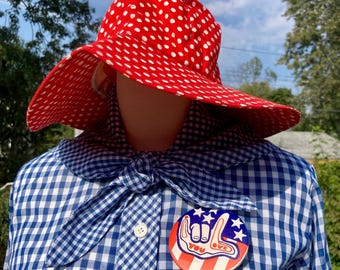 Vintage 70s Champion Spark Plugs Bucket Hat Cap All Over Print Sz