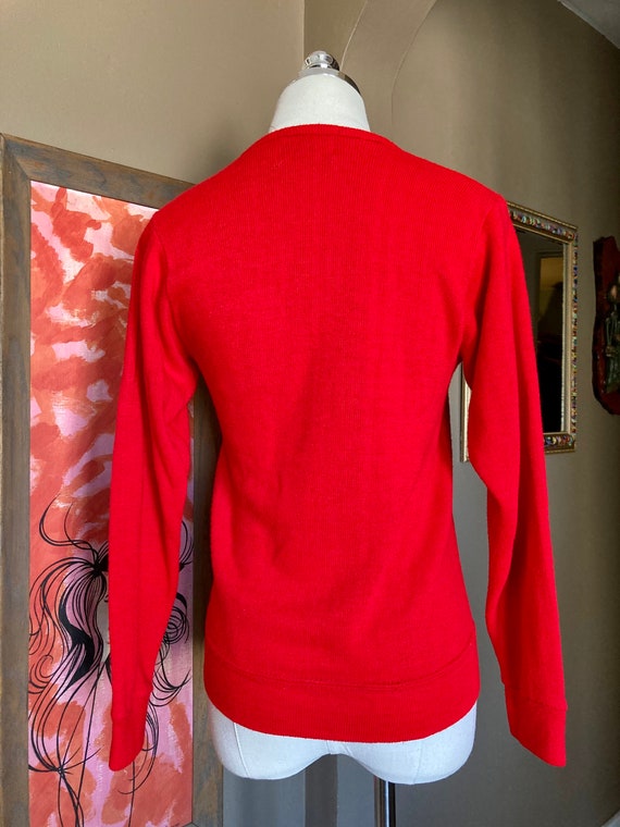 Vintage 70s Red Pullover Sweater / 70s Red Ohio C… - image 5