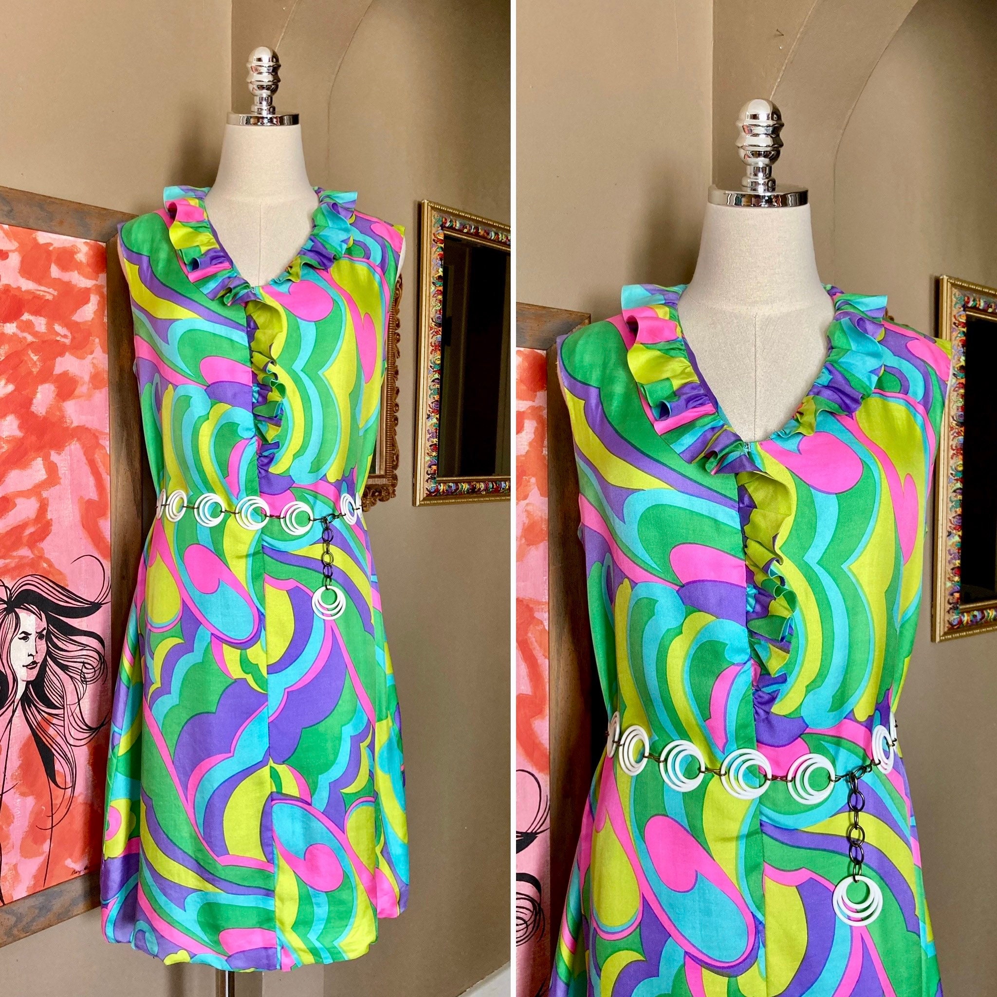 psychedelic shift dress