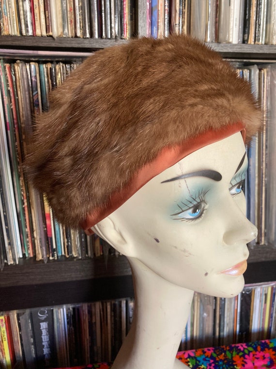 Vintage 60s Winkelman’s Mink & Satin Fur Hat / 60… - image 9
