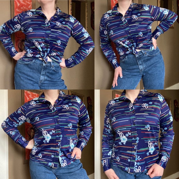 70s Scenic Print Disco Shirt, Size Med – Cee Blues