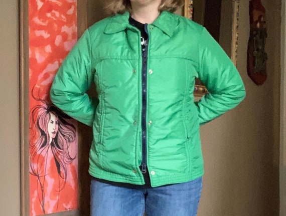 Vintage s Green & Blue Ski Jacket / s Blue Ski    Gem