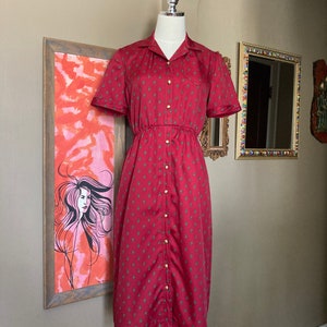 Vintage 80s Red & Green Paisley Leslie Fay Shirt Dress / Vintage 80s Leslie Fay Dress / Vintage Leslie Fay Professional Dress image 5
