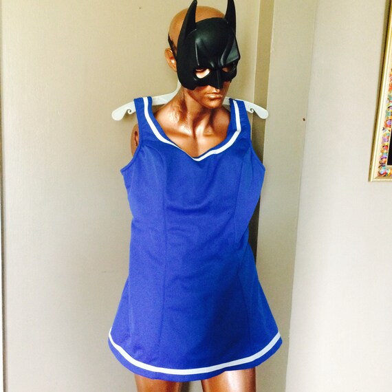 Vintage Blue Bathing Suit / 1960s Blue Bathing Sui