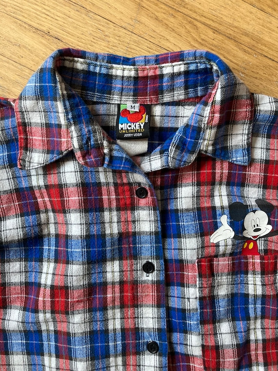 Vintage 90s Mickey Mouse Flannel Shirt / 90s Micke