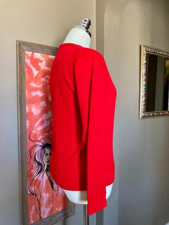 Vintage 70s Red Pullover Sweater / 70s Red Ohio C… - image 6