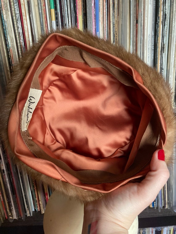 Vintage 60s Winkelman’s Mink & Satin Fur Hat / 60… - image 7