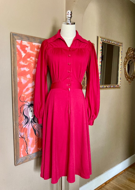 Wine red shop casual dress